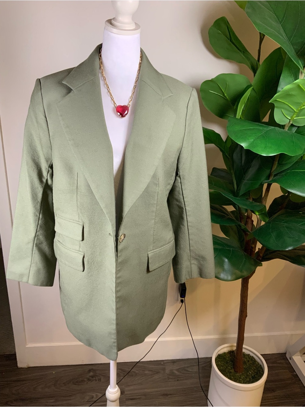 Banana Republic Light Sage Green Single-Button Blazer